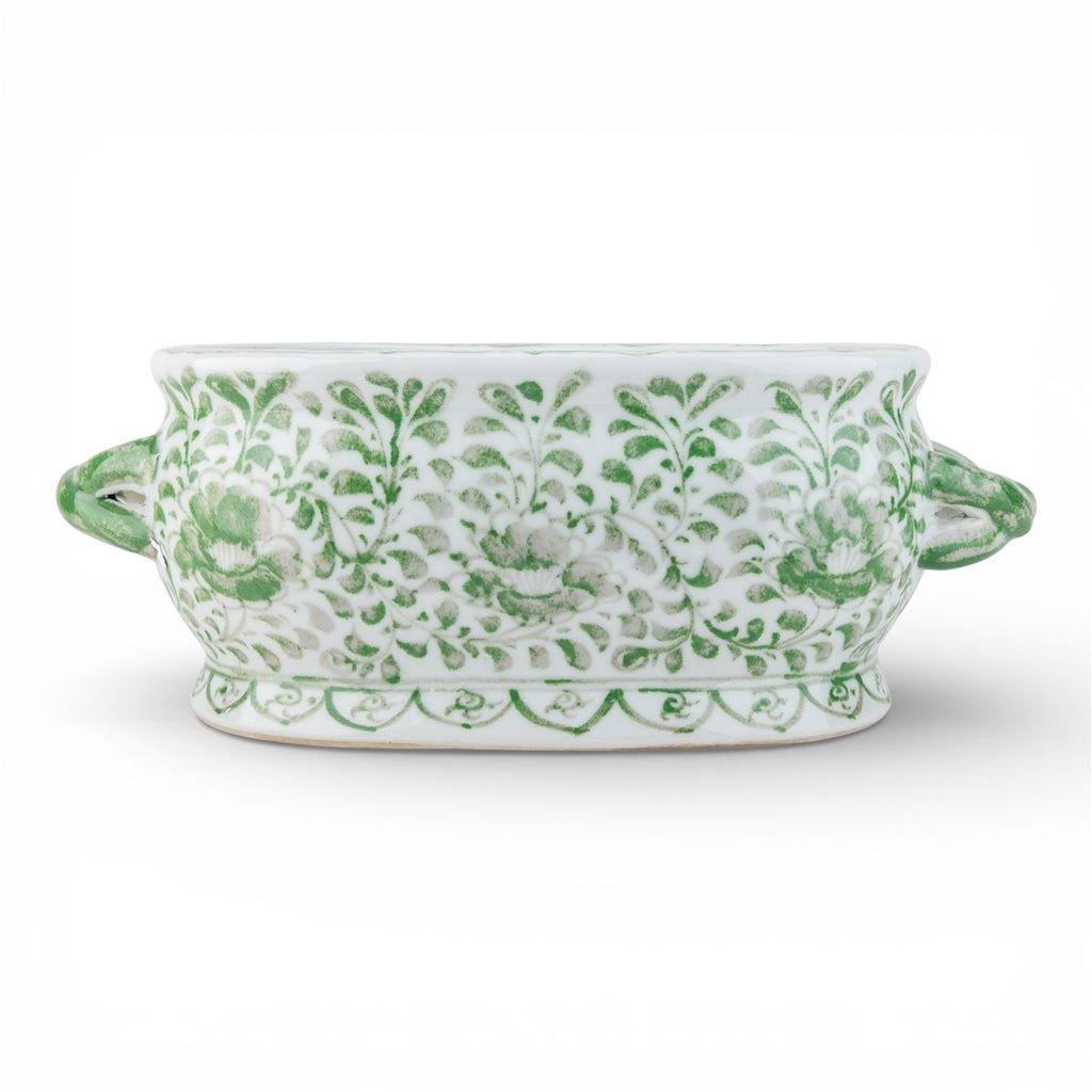 Danny's Fine Porcelain Home Decor Danny's Fine Porcelain Oval Footbath-Green Peony