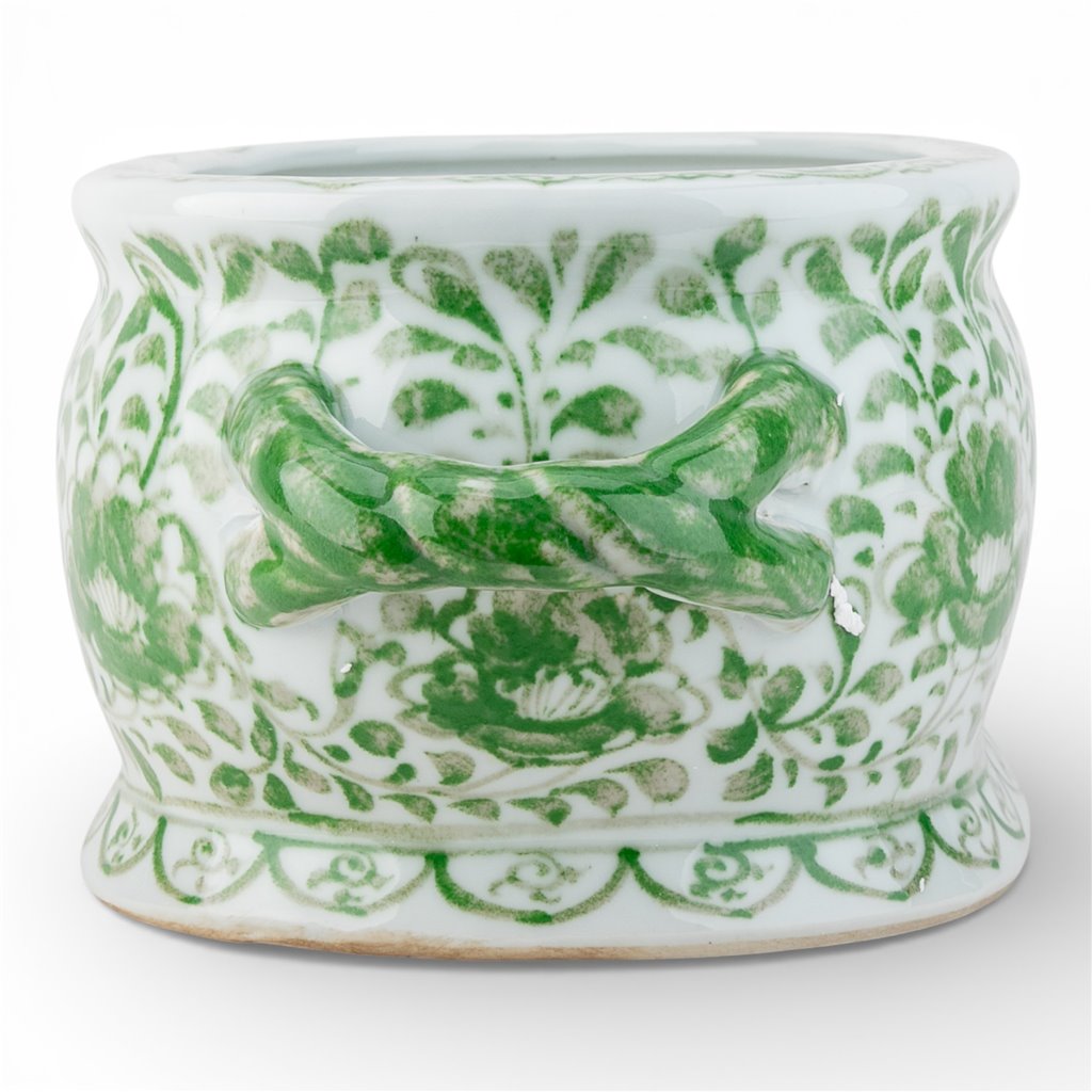 Danny's Fine Porcelain Home Decor Danny's Fine Porcelain Oval Footbath-Green Peony