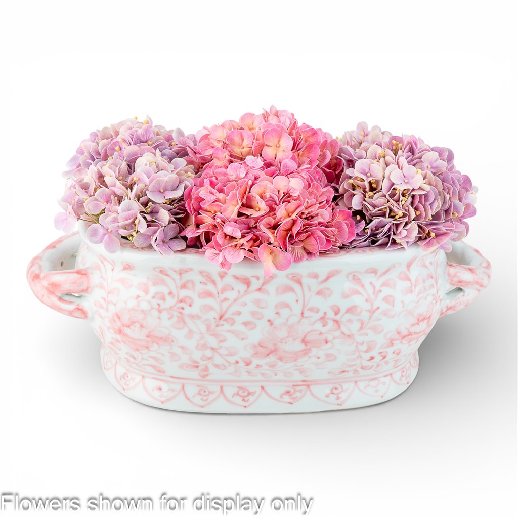 Danny's Fine Porcelain Home Decor Danny's Fine Porcelain Oval Footbath-Pink Peony