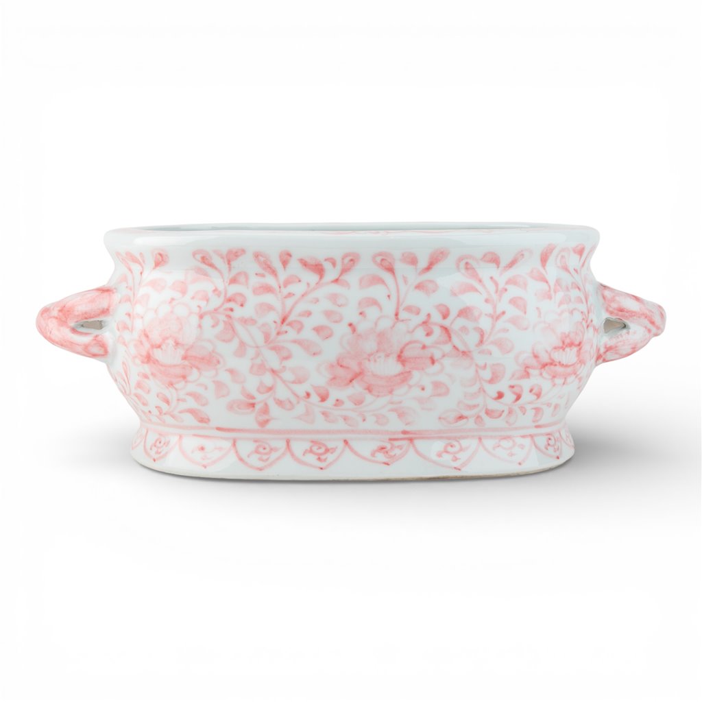 Danny's Fine Porcelain Home Decor Danny's Fine Porcelain Oval Footbath-Pink Peony