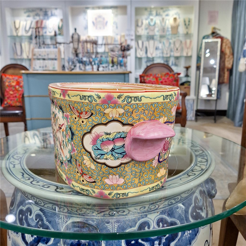 Danny's Fine Porcelain Home Decor Danny's Fine Porcelain Oval Footbath Rose Medallion Large Size – Rose Medallion Porcelain Cachepot