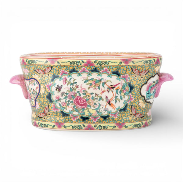 Danny's Fine Porcelain Home Decor Danny's Fine Porcelain Oval Footbath Rose Medallion Large Size – Rose Medallion Porcelain Cachepot