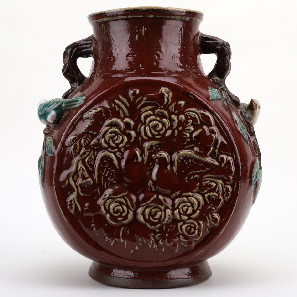 Danny's Fine Porcelain Home Decor Danny's Fine Porcelain Oxblood Bird Vase