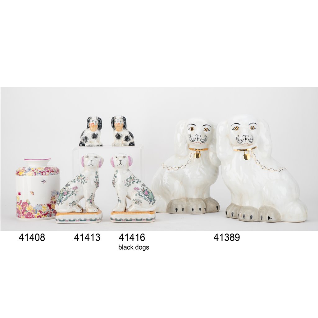Danny's Fine Porcelain Home Decor Danny's Fine Porcelain Pair Dogs-Rose Medallion