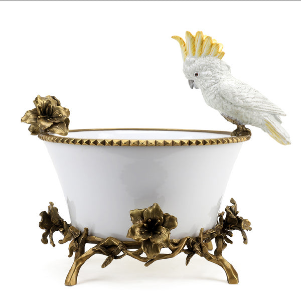 Danny's Fine Porcelain Home Decor Danny's Fine Porcelain Parrot And Bowl With Bronze Ormolu 60382