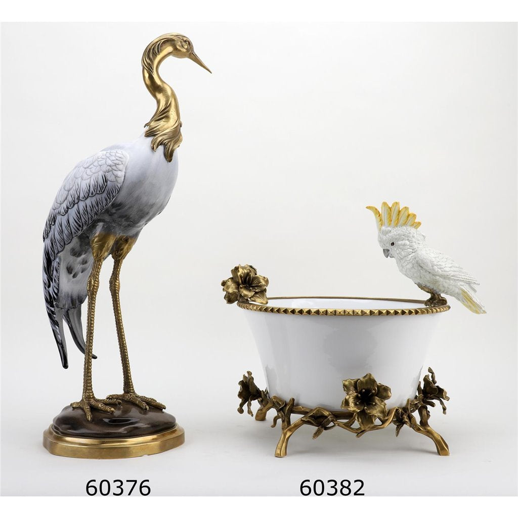 Danny's Fine Porcelain Home Decor Danny's Fine Porcelain Parrot And Bowl With Bronze Ormolu 60382