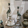 Danny's Fine Porcelain Home Decor Danny's Fine Porcelain Parrot Candle Holder with Bronze Ormolu- Verdant Flight (right) -Each