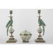 Danny's Fine Porcelain Home Decor Danny's Fine Porcelain Parrot Candle Holder with Bronze Ormolu- Verdant Flight (right) -Each