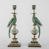 Danny's Fine Porcelain Home Decor Danny's Fine Porcelain Parrot Candle Holder with Bronze Ormolu- Verdant Flight (right) -Each