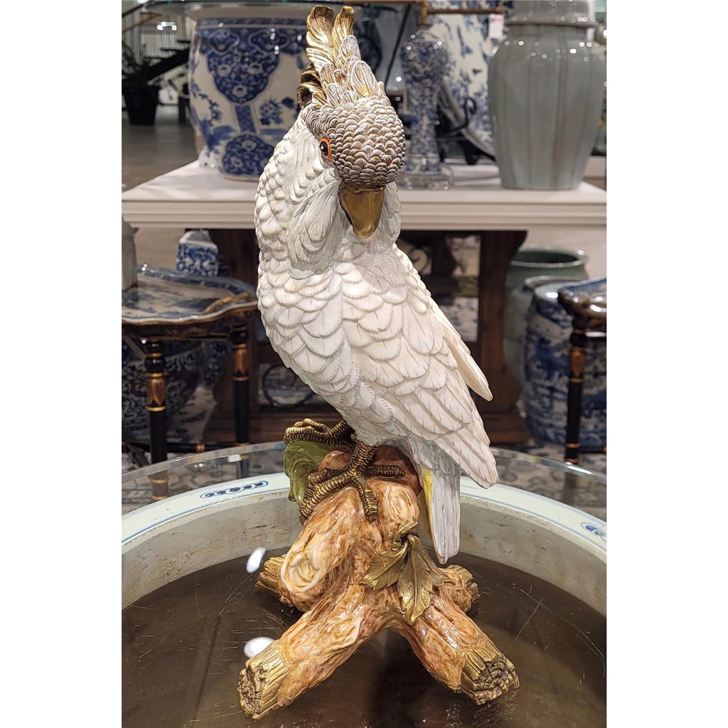 Danny's Fine Porcelain Home Decor Danny's Fine Porcelain Parrot Figure With Bronze Base 60361