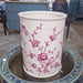 Danny's Fine Porcelain Home Decor Danny's Fine Porcelain Pink and White Round Waste Bin in Embossed Bird Pattern