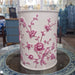 Danny's Fine Porcelain Home Decor Danny's Fine Porcelain Pink and White Round Waste Bin in Embossed Bird Pattern