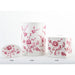 Danny's Fine Porcelain Home Decor Danny's Fine Porcelain Pink and White Round Waste Bin in Embossed Bird Pattern