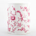 Danny's Fine Porcelain Home Decor Danny's Fine Porcelain Pink and White Round Waste Bin in Embossed Bird Pattern