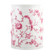 Danny's Fine Porcelain Home Decor Danny's Fine Porcelain Pink and White Round Waste Bin in Embossed Bird Pattern