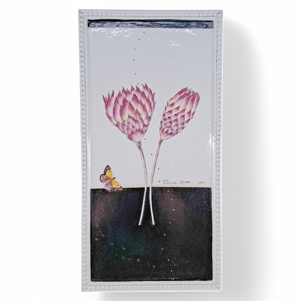 Danny's Fine Porcelain Home Decor Danny's Fine Porcelain Pink Tulip Wall Artrectangular Hanging Wall Art Featuring Two Stylized Pink - CLOSEOUT SAMPLE SALE