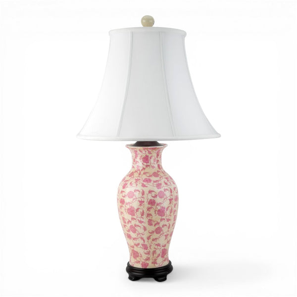 Danny's Fine Porcelain Home Decor Danny's Fine Porcelain Pink Vase Lamp-Pink Florets[108-17-Be]