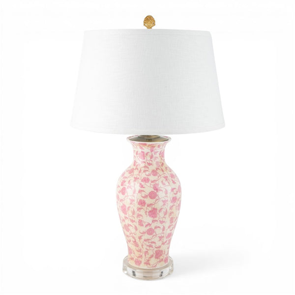 Danny's Fine Porcelain Home Decor Danny's Fine Porcelain Pink Vase Lamp-Pink Florets[2-847-17] Elegant Pink Vase Lamp