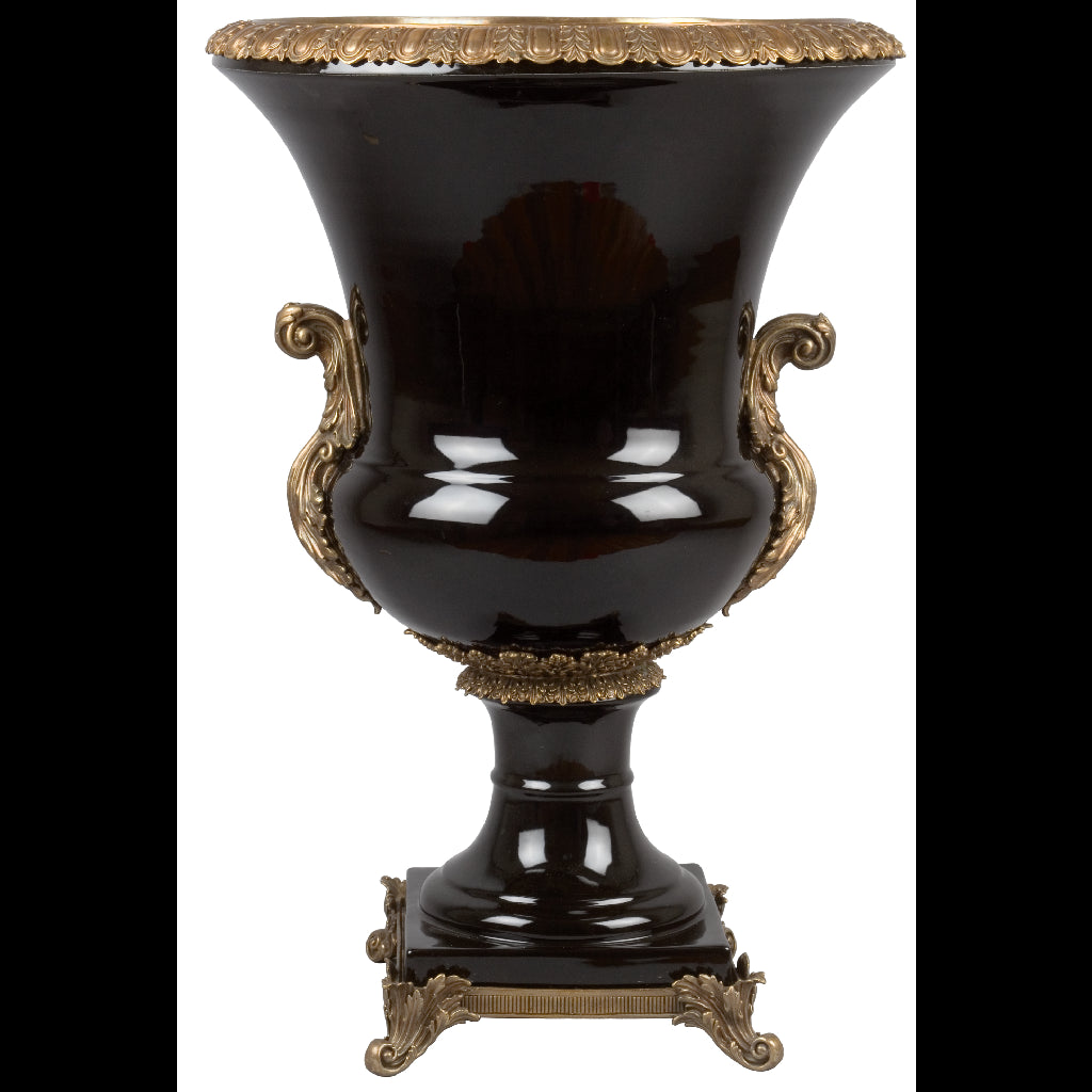 Danny's Fine Porcelain Home Decor Danny's Fine Porcelain Planter - Black With Bronze Ormulo 60220