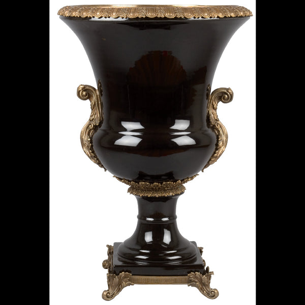 Danny's Fine Porcelain Home Decor Danny's Fine Porcelain Planter - Black With Bronze Ormulo 60220