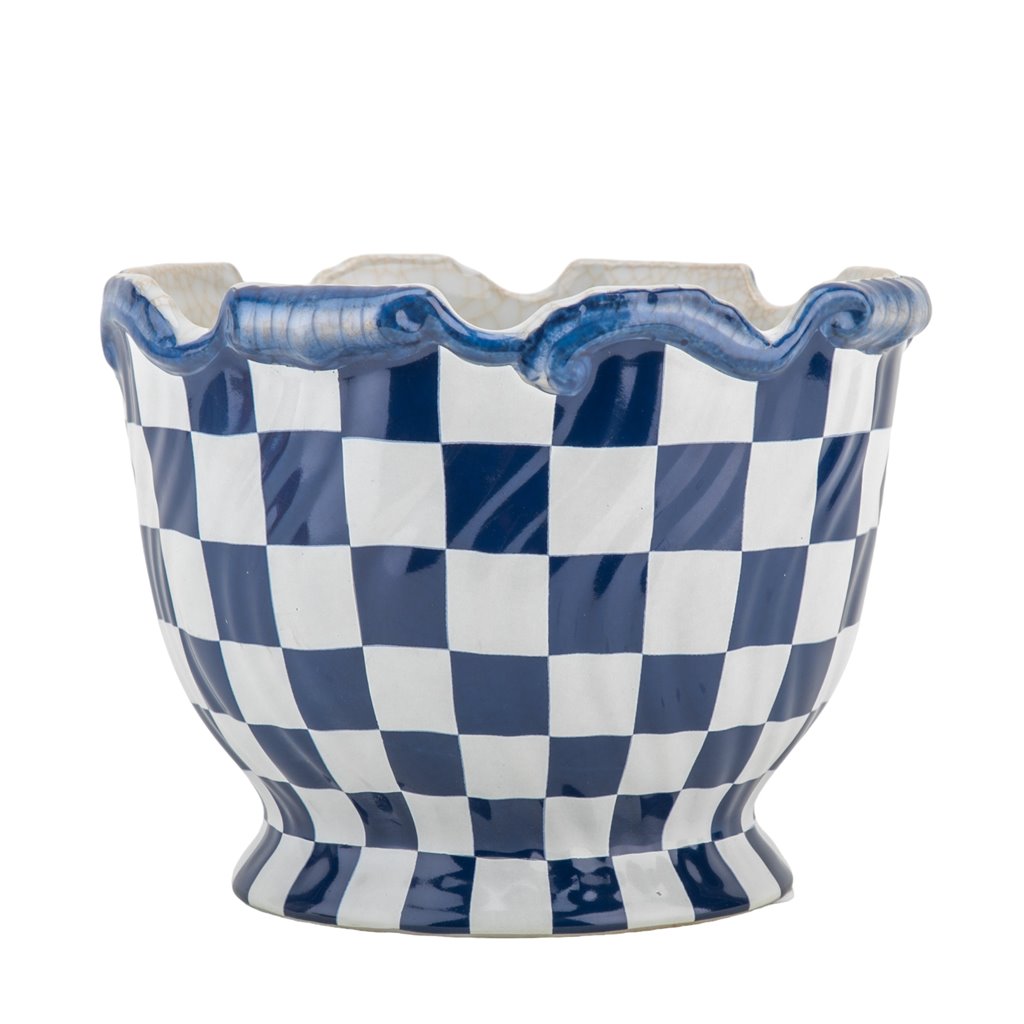 Danny's Fine Porcelain Home Decor Danny's Fine Porcelain Planter - Blue & White Checker