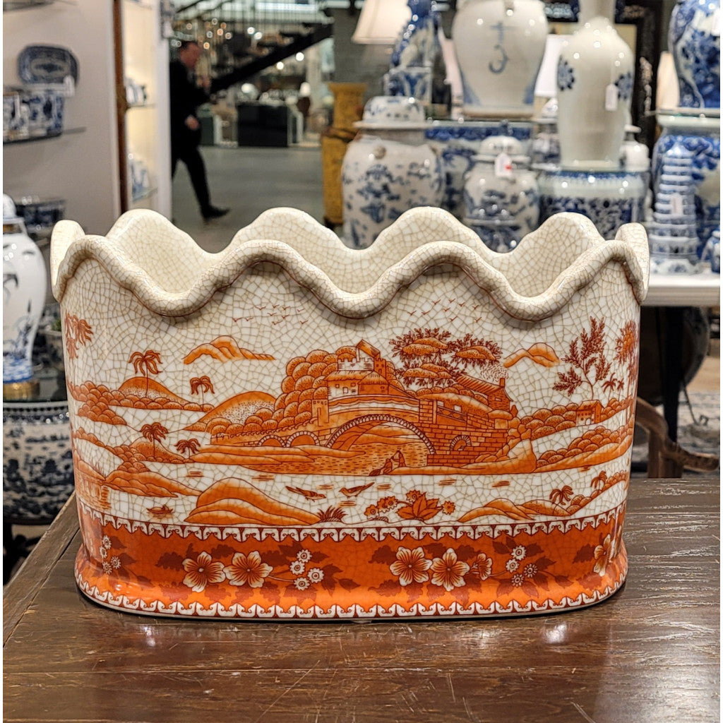 Danny's Fine Porcelain Home Decor Danny's Fine Porcelain Planter- Red And White Willow 14115