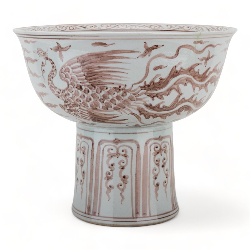 Danny's Fine Porcelain Home Decor Danny's Fine Porcelain Porcelain Aged Rust Phoenix Round Tall Basin 51102