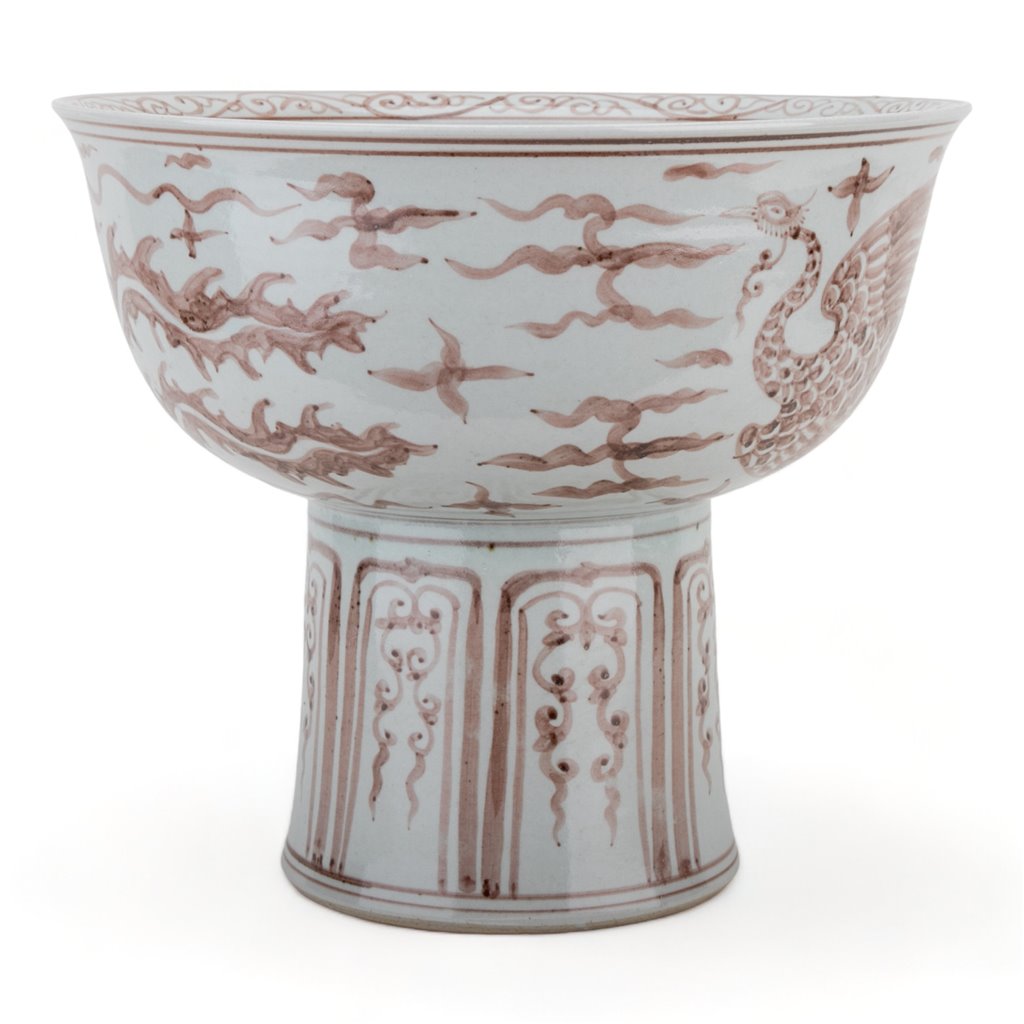 Danny's Fine Porcelain Home Decor Danny's Fine Porcelain Porcelain Aged Rust Phoenix Round Tall Basin 51102
