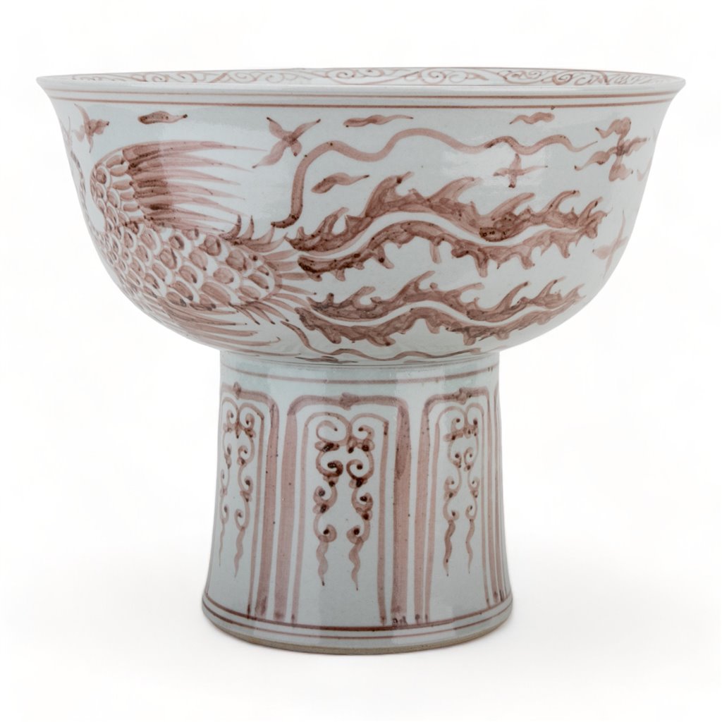 Danny's Fine Porcelain Home Decor Danny's Fine Porcelain Porcelain Aged Rust Phoenix Round Tall Basin 51102