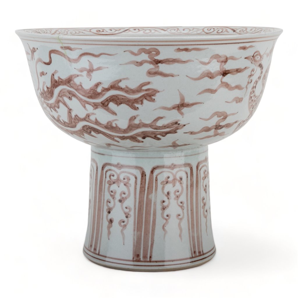 Danny's Fine Porcelain Home Decor Danny's Fine Porcelain Porcelain Aged Rust Phoenix Round Tall Basin 51102