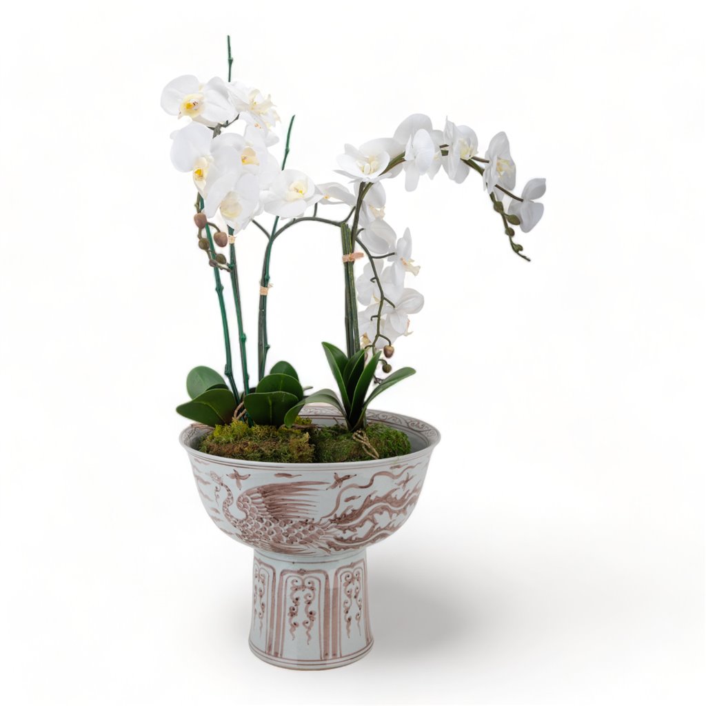 Danny's Fine Porcelain Home Decor Danny's Fine Porcelain Porcelain Aged Rust Phoenix Round Tall Basin 51102
