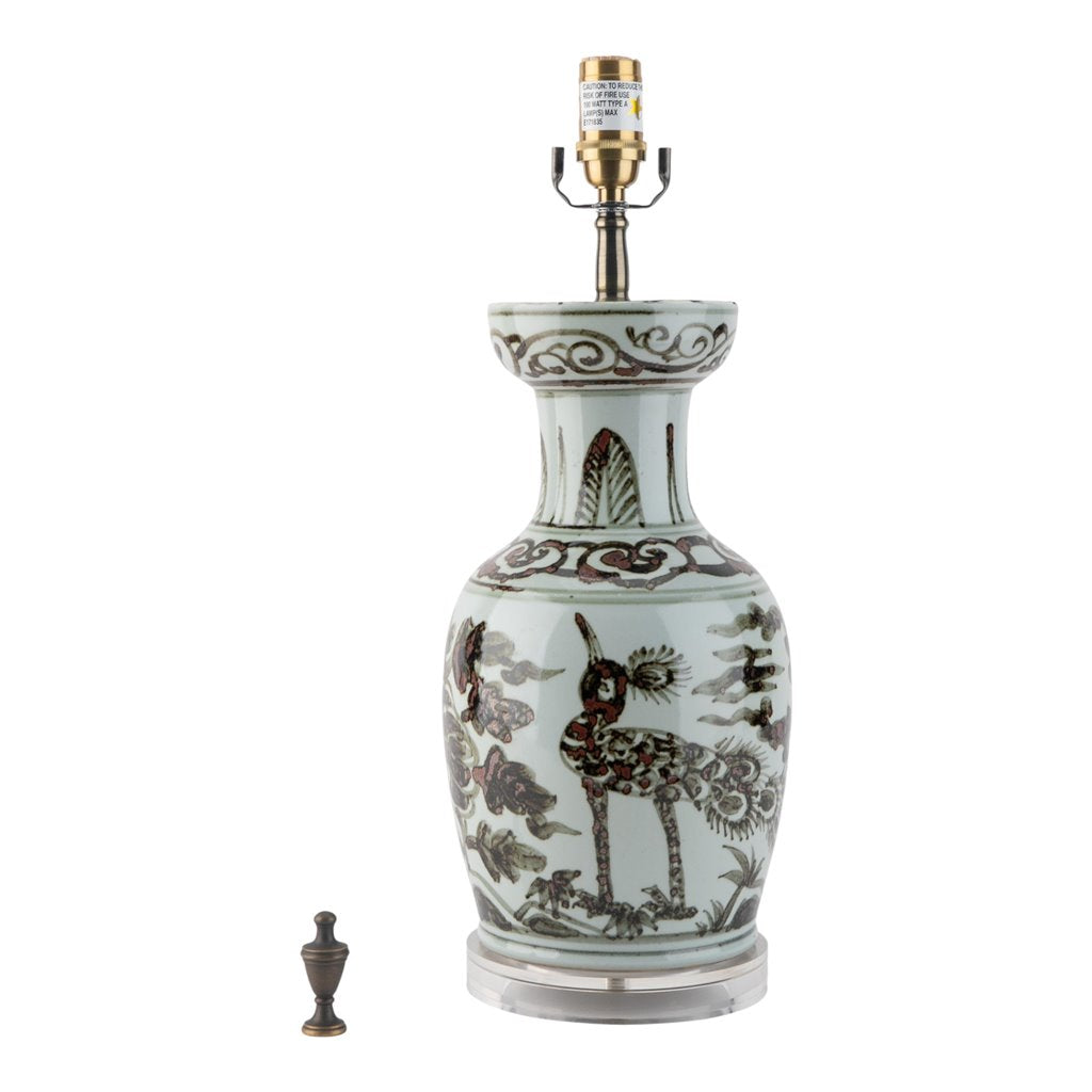 Danny's Fine Porcelain Home Decor Danny's Fine Porcelain Porcelain Antiqued Finish Lamp-Brown Bird[2-847-17]