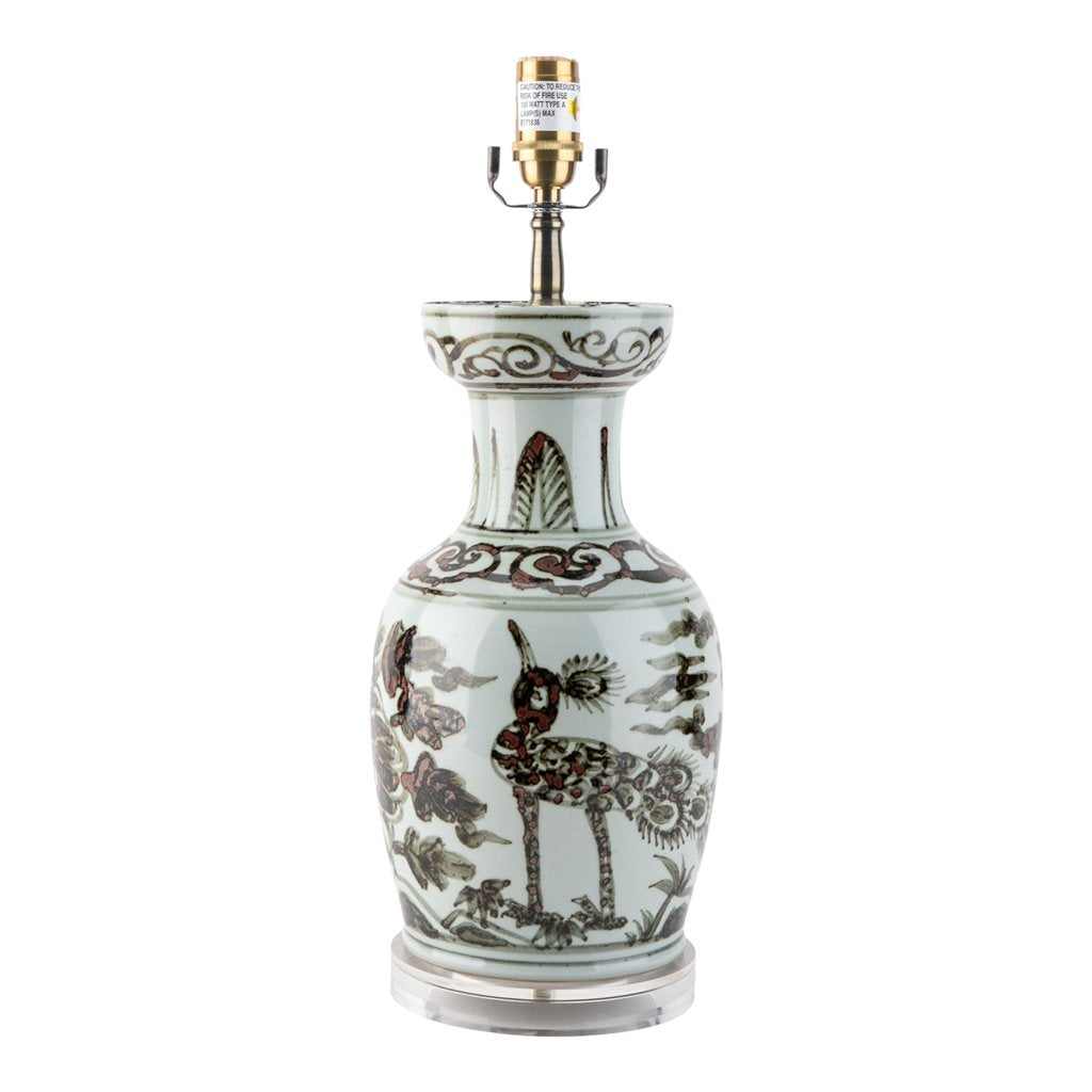 Danny's Fine Porcelain Home Decor Danny's Fine Porcelain Porcelain Antiqued Finish Lamp-Brown Bird[2-847-17]