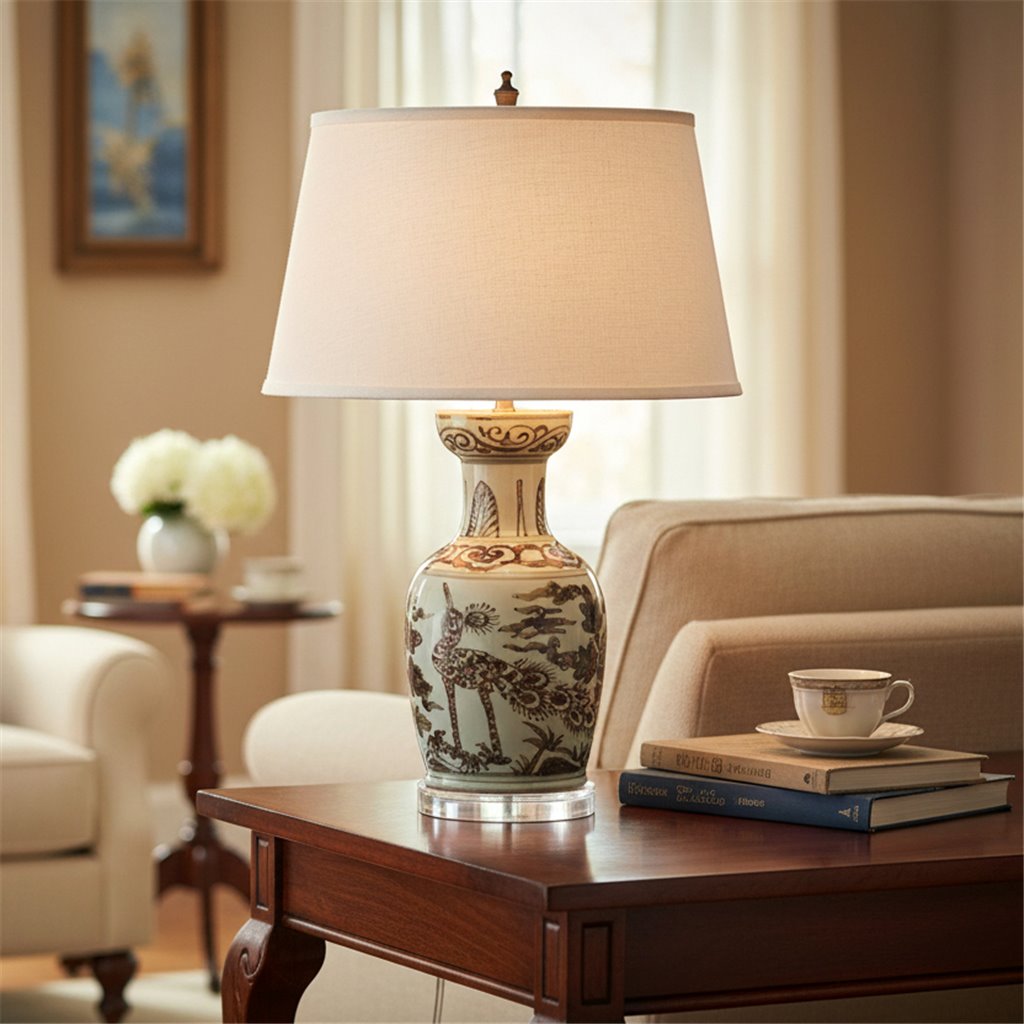 Danny's Fine Porcelain Home Decor Danny's Fine Porcelain Porcelain Antiqued Finish Lamp-Brown Bird[2-847-17]