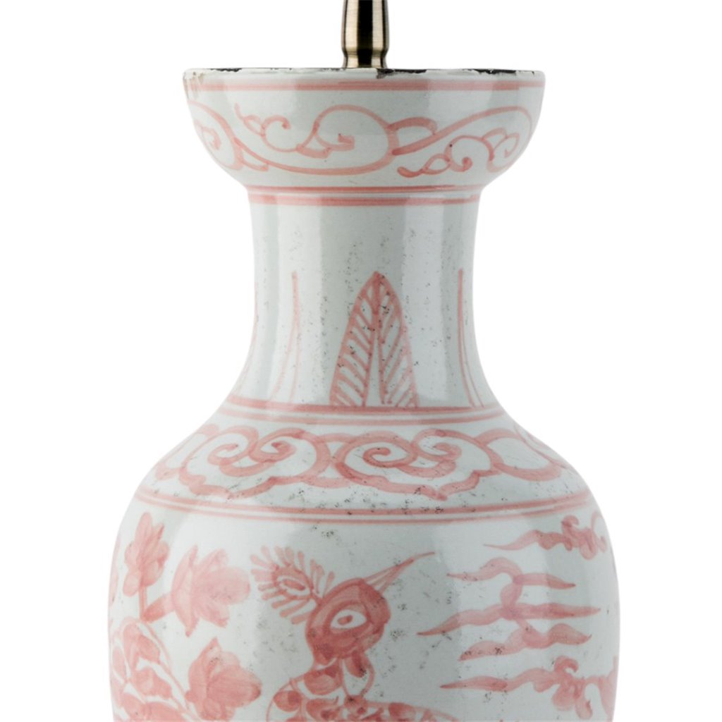 Danny's Fine Porcelain Home Decor Danny's Fine Porcelain Porcelain Antiqued Finish Lamp-Red Bird[2-847-17]