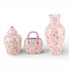 Danny's Fine Porcelain Home Decor Danny's Fine Porcelain Porcelain Bag with Handle Vase – Pink Florets (Min 2)