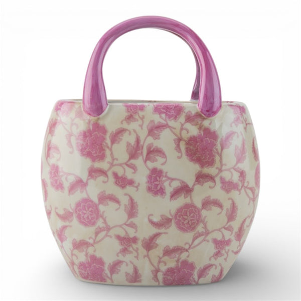 Danny's Fine Porcelain Home Decor Danny's Fine Porcelain Porcelain Bag with Handle Vase – Pink Florets (Min 2)