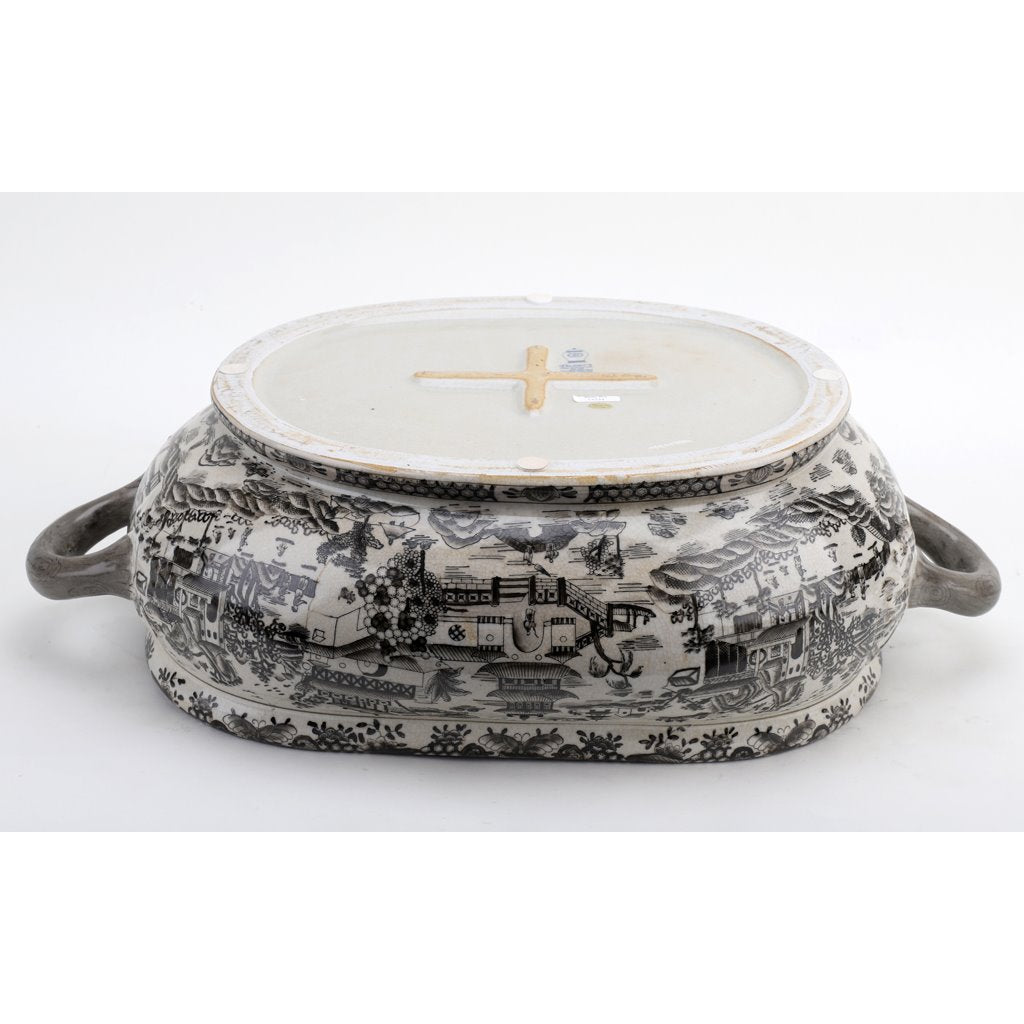 Danny's Fine Porcelain Home Decor Danny's Fine Porcelain Porcelain Basin Footbath - Black And White Willow 14234