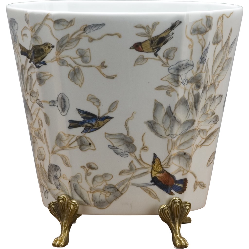 Danny's Fine Porcelain Home Decor Danny's Fine Porcelain Porcelain Basin With Bronze Accent-Tessa 60310
