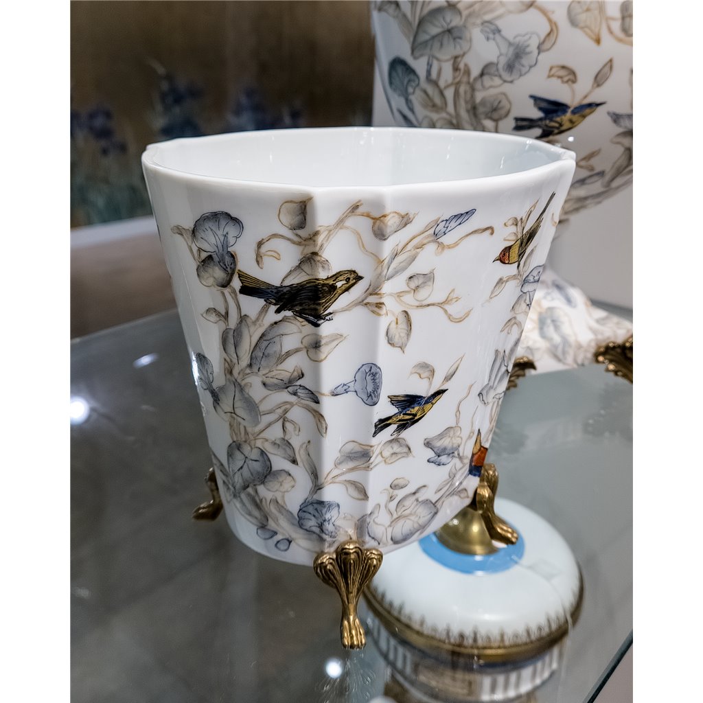 Danny's Fine Porcelain Home Decor Danny's Fine Porcelain Porcelain Basin With Bronze Accent-Tessa 60310