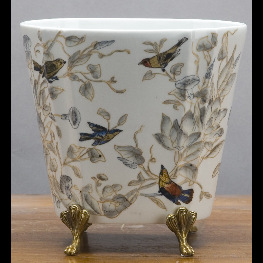 Danny's Fine Porcelain Home Decor Danny's Fine Porcelain Porcelain Basin With Bronze Accent-Tessa 60310