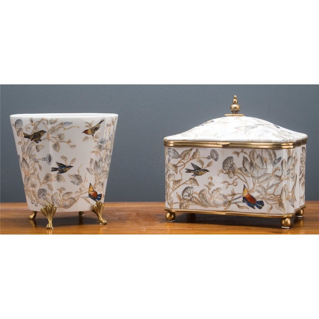 Danny's Fine Porcelain Home Decor Danny's Fine Porcelain Porcelain Basin With Bronze Accent-Tessa 60310