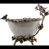 Danny's Fine Porcelain Home Decor Danny's Fine Porcelain Porcelain Basin With Bronze Ormolu - White Crackle 60409