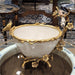 Danny's Fine Porcelain Home Decor Danny's Fine Porcelain Porcelain Basin With Bronze Ormolu - White Crackle 60409