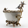 Danny's Fine Porcelain Home Decor Danny's Fine Porcelain Porcelain Basin With Bronze Ormolu - White Crackle 60409