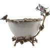Danny's Fine Porcelain Home Decor Danny's Fine Porcelain Porcelain Basin With Bronze Ormolu - White Crackle 60409