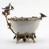 Danny's Fine Porcelain Home Decor Danny's Fine Porcelain Porcelain Basin With Bronze Ormolu - White Crackle 60409