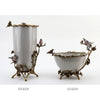 Danny's Fine Porcelain Home Decor Danny's Fine Porcelain Porcelain Basin With Bronze Ormolu - White Crackle 60409