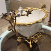 Danny's Fine Porcelain Home Decor Danny's Fine Porcelain Porcelain Basin With Bronze Ormolu - White Crackle 60409