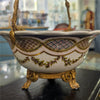 Danny's Fine Porcelain Home Decor Danny's Fine Porcelain Porcelain Basket with Ormolu Handle-Lattice Floral
